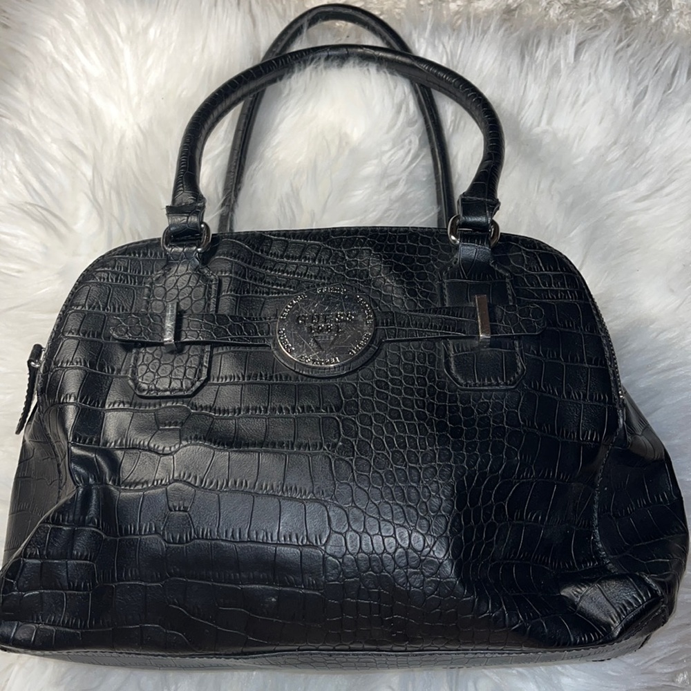 • Guess Black Crocodile Purse Bag Faux
